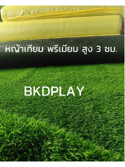 หญ้าเทียมพรีเมี่ยม 3 cm. หญ้าปลอม งานกลางแจ้ง -ในร่ม ปูสนามหญ้า พร้อมส่ง ราคาโรงงาน รับประกัน3ปี