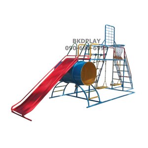 ชุดรวม H เครื่องเล่นสนามแบบเหล็ก ประกอบด้วยสไลเดอร์ชิงช้าปีนป่ายแป้นบาส (ถักเล็ก) , เครื่องเล่นสนามกลางแจ้ง , OutdoorPlayground,ผลิตเครื่องเล่นสนาม,เครื่องเล่นงบสพฐ.ประชารัฐ ราคาโรงงาน