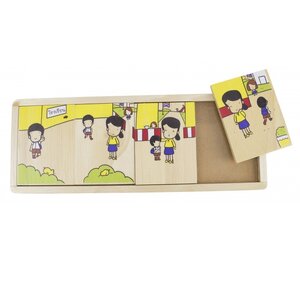 ของเล่น, ของเล่นเด็ก, จิ๊กซอว์, ตัวต่อ, ภาพเรียงลำดับเหตุการณ์หนูน้อยมาโรงเรียน 4 ชิ้น, ของเล่นไม้, ของเล่นเสริมพัฒนาการ, ของเล่นเด็กอนุบาล, สื่อการสอนเด็กอนุบาล