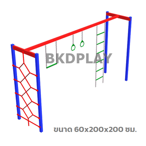 เครื่องเล่นสนามกลางแจ้ง เครื่องเล่นสนามเหล็ก บาร์โหน บาร์ไต่ ชุดรวม I ปีนป่าย บาร์โหน Outdoor Playground, ผลิตตามสีที่ต้องการได้ เพิ่มความสูง