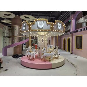 ม้าหมุนงานวัด ม้าหมุนในห้าง 6ที่นั่ง สั่งผลิตและนำเข้าจากต่างประเทศ เครื่องเล่นสนามกลางแจ้ง ในร่ม