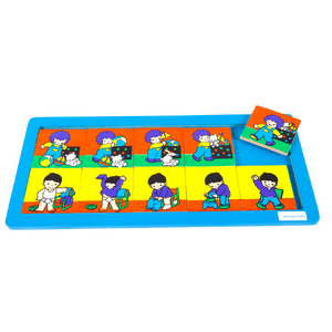 ภาพลำดับเรื่องราวต่อเนื่องชุดเด็กเก็บของ แต่งตัว , ของเล่นไม้, ของเล่นเสริมพัฒนาการ, ของเล่นเด็กอนุบาล, สื่อการสอนเด็กอนุบาล