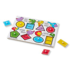 พัซเซิลรูปร่างปริศนา ส่งเสริมพัฒนาการทางความคิด มือ และสมอง Shapes Peg Puzzle Melissa&Doug, ของเล่นเสริมพัฒนาการ,ของเล่น