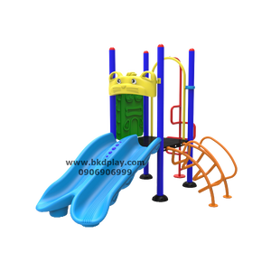 ชุดหอสไลด์-ปีนป่ายอนุบาล-6 เครื่องเล่นสนามกลางแจ้ง เครื่องเล่นสนามเหล็กพร้อมเครื่องออกกำลังกายเด็ก สั่งผลิต 10-20 วัน