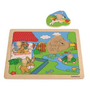 ปริศนาภาพบนสัตว์เลี้ยง (แบบมีปุ่มจับ) ส่งเสริมการเล่นแบบมีสมาธิ ของเล่นเสริมพัฒนาการ, ของเล่น