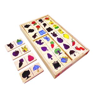 โดมิโนภาพกับเงา ,ของเล่นไม้, ของเล่นเสริมพัฒนาการ, ของเล่นเด็ก, สื่อการสอน