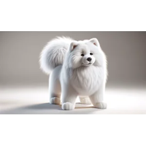 Adorable White Pomeranian Plush Toy for Kids