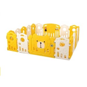 คอกกั้นเด็ก, หมีเหลือง ,รั้วกั้นเด็ก, พลาสติก มีประตูปิดเปิด, บ่อบอล สินค้าพร้อมส่ง คิดค่าส่งตามจริง