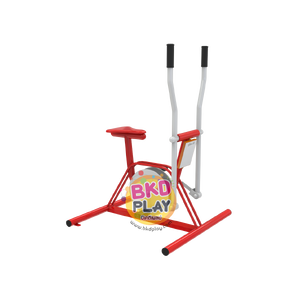 เครื่องออกกำลังกายกลางแจ้งผู้ใหญ่ , จักรยานปั่นโยกแขน แบบเล่นเดี่ยว บริหารแขนหัวไหล่สะโพกขาหัวเข่าข้อเท้า, ลานกีฬาอเนกประสงค์ ,สวนสาธารณะ ,เทศบาล ,หมู่บ้าน ,ผลิตในไทย ,สั่งทำตามสีที่ต้องการได้ ขนาด 100x100x150 ซม.