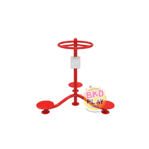 เครื่องออกกำลังกายกลางแจ้งผู้ใหญ่, บริหารข้อ สะโพก แบบยืน บิดเอว 3 ที่ ,ลานกีฬาอเนกประสงค์ สวนสาธารณะ ,เทศบาล,หมู่บ้าน,ผลิตในไทย, สั่งทำตามสีที่ต้องการได้ ขนาด 80x80x120 ซม.