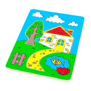 ภาพตัดต่อบ้านเล็ก (7 ชิ้น) จิ๊กซอบ้าน , ของเล่นไม้, ของเล่นเสริมพัฒนาการ, ของเล่นเด็กอนุบาล