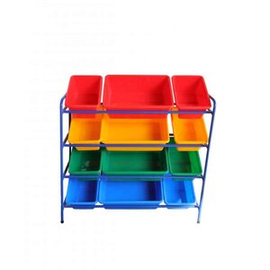 ชุดถาดเก็บของโทนสีฟ้า โครงเหล็ก,ของเล่นเสริมพัฒนาการ, ของเล่นเด็กอนุบาล, สื่อการสอนเด็กอนุบาลมเฟอร์นิเจอร์เด็ก,ชั้นวาง พร้อมส่ง