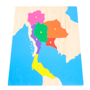 ภาพตัดต่อแผนที่ประเทศไทย ,ของเล่นไม้, ของเล่นเสริมพัฒนาการ, ของเล่นเด็ก, สื่อการสอน,มอนเตสซอรี่ ,montessori, สื่อการสอนประถม