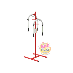 เครื่องออกกำลังกายกลางแจ้งผู้ใหญ่,บริหารแขน-หัวไหล่ (แบบดึงสลับ 2 ด้าน),ลานกีฬาอเนกประสงค์ สวนสาธารณะ ,เทศบาล,หมู่บ้าน,ผลิตในไทย, สั่งทำตามสีที่ต้องการได้ ขนาด 60x60x200 ซม.