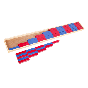แท่งไม้จำนวน (บันไดยาว แดง-น้ำเงิน), ของเล่นไม้, ของเล่นเสริมพัฒนาการ, ของเล่นเด็กอนุบาล, สื่อการสอนเด็กอนุบาล,มอนเตสซอรี่ ,montessori, สื่อการสอนประถม