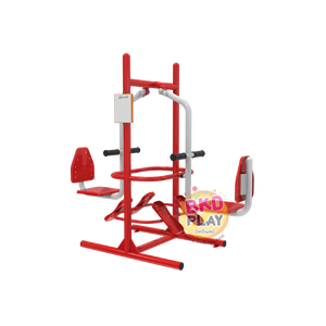 เครื่องออกกำลังกายกลางแจ้งผู้ใหญ่,บริหารขา เข่า น่อง แบบขาดัน ยกตัวคู่ ,ลานกีฬาอเนกประสงค์ ,สวนสาธารณะ ,เทศบาล ,หมู่บ้าน ,ผลิตในไทย ,สั่งทำตามสีที่ต้องการได้ ขนาด 80x180x170 ซม.