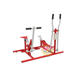 เครื่องออกกำลังกายกลางแจ้งผู้ใหญ่,บริหารสะโพก-หัวไหล่-หน้าท้อง (แบบผสม) ,ลานกีฬาอเนกประสงค์ ,สวนสาธารณะ ,เทศบาล ,หมู่บ้าน ,ผลิตในไทย ,สั่งทำตามสีที่ต้องการได้ ขนาด 100 x 150 x 160 ซม.