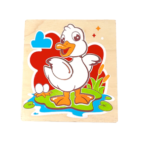 ของเล่น, ของเล่นเด็ก, จิ๊กซอว์, ตัวต่อ, ภาพตัดต่อเป็ด (6 ชิ้น) , ของเล่นไม้, ของเล่นเสริมพัฒนาการ, ของเล่นเด็กอนุบาล