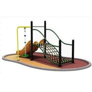 สไลเดอร์ 80 รางคู่ + ปีนป่ายตาข่าย เครื่องเล่นสนามเหล็ก เครื่องเล่นสนามกลางแจ้ง สนามเด็กเล่น สั่งผลิต 10-20 วัน