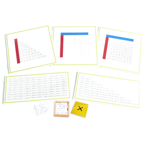 กระดาษฝึกการคูณพร้อมกล่องตัวเลข,มอนเตสซอรี่ ,montessori, สื่อการสอนประถม