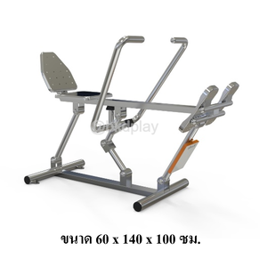 เครื่องออกกำลังกายกลางแจ้งผู้ใหญ่ แบบสแตนเลสบริหารแขน-หน้าท้อง (แบบกรรเชียงเดี่ยว) ลานกีฬา อเนกประสงค์ สนามกีฬา ผลิตในไทย สั่งทำตามสีที่ต้องการได้