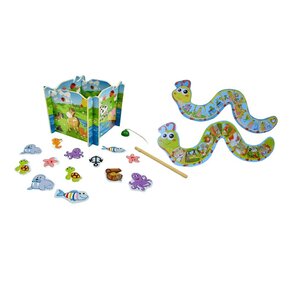 ชุดเกมตกปลาสัตว์ในบึง+จิ๊กซอว์หนอนนิทาน 2 ชุด, ของเล่นไม้,ตกปลา,นิทาน ,ของเล่นเสริมทักษะการเรียนรู้, ของเล่นเสริมพัฒนาการเด็กอนุบาล, สื่อการสอนปฐมวัย, พร้อมส่ง