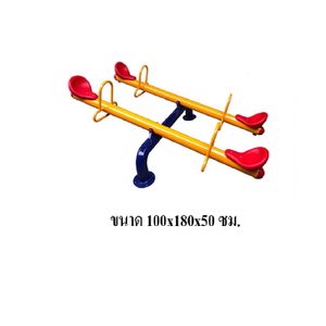 เครื่องเล่นสนาม กลางแจ้ง เหล็ก, ไม้กระดก 4 ที่นั่ง Outdoor Playground, ราคาโรงงาน สินค้าพร้อมส่ง