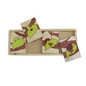 เกมเรียงลำดับวงจรชีวิตแมลงเต่าทอง จำนวน 4 ชิ้น, ของเล่นไม้, ของเล่นเสริมพัฒนาการ, ของเล่นเด็กอนุบาล, สื่อการสอนเด็กอนุบาล