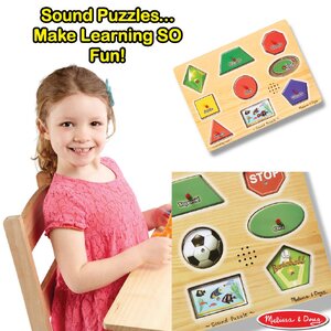 ของเล่นอเมริกา,พัซเซิลมีเสียง, รุ่นรูปร่าง, ส่งเสริมการเรียนรู้ทางสายตาและหูให้สอดคล้องกัน, (แทน 0728), Sound Puzzles Shapes,ของเล่นเสริมพัฒนาการ