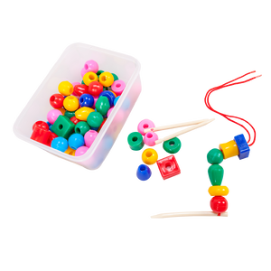 ลูกปัด รูปทรงใหญ่ อนุบาล 70 เม็ด (6 ทรง), ของเล่นเสริมพัฒนาการ, ของเล่น, สื่อการสอนเด็ก