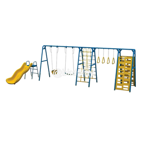 เครื่องเล่นเหล็กรวมมิตร 4 อย่าง เครื่องเล่นสนามเหล็ก ,ชิงช้า,สไลเดอร์, เครื่องเล่นสนามกลางแจ้ง ของเล่นเด็ก,เครื่องเล่นโรงเรียน,งานสั่งผลิต 10-20 วัน