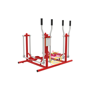 เครื่องออกกำลังกายกลางแจ้งผู้ใหญ่ ,บริหารขา-สะโพก-หัวไหล่ (แบบโยก-เดินสลับเท้าคู่),ลานกีฬาอเนกประสงค์ สวนสาธารณะ ,เทศบาล,หมู่บ้าน,ผลิตในไทย, สั่งทำตามสีที่ต้องการได้ ขนาด 100 x 150 x 160 ซม.