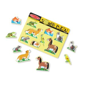 พัซเซิลมีเสียง รุ่นสัตว์เลี้ยง ส่งเสริมการเรียนรู้ทางสายตาและหูให้สอดคล้องกัน Sound Puzzle Pet Melissa&Doug,ของเล่นเสริมพัฒนาการ,ของเล่น