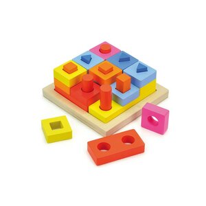 เสียบหลักบล็อกเหลี่ยมเรขาคณิต,ของเล่น,ของเล่นไม้,ใส่หลัก,รูปทรง,เสียบหลัก,เรขาคณิต,ของเล่นเสริมทักษะการเรียนรู้, ของเล่นเสริมพัฒนาการเด็กอนุบาล, สื่อการสอนปฐมวัย, พร้อมส่ง