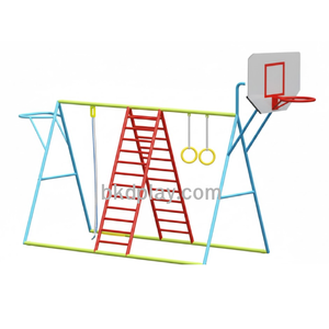 เครื่องเล่นสนามกลางแจ้ง เครื่องเล่นสนามเหล็ก ชุดปีนป่ายและแป้นบาส OutdoorPlayground,ผลิตเครื่องเล่นสนาม,เครื่องเล่นในสนามเด็กเล่น,เครื่องเล่นงบสพฐ.,ประชารัฐ, ราคาโรงงาน