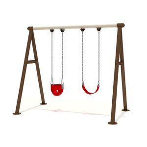 ชุดชิงช้า 2ที่นั่ง ชิงช้าเหล็กโซ่แกว่ง เครื่องเล่นสนามกลางแจ้ง เครื่องเล่นสนามเหล็ก Outdoor Playground, ราคาโรงงาน สินค้าสั่งทำ 10-20 วัน