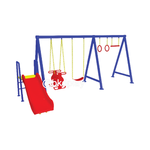 ชิงช้ากับสไลเดอร์แดง เครื่อเล่นสนามเหล็ก เครื่องเล่นสนามกลางแจ้ง ของเล่นสั่งผลิต 10-20 วัน
