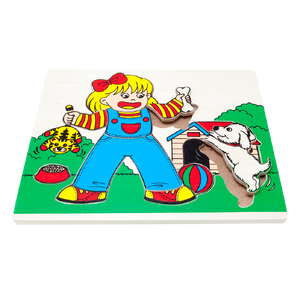 ของเล่น, ของเล่นเด็ก, จิ๊กซอว์, ตัวต่อ, ภาพตัดต่อใหญ่ เด็กกับสุนัข (14 ชิ้น) , ของเล่นไม้, ของเล่นเสริมพัฒนาการ, ของเล่นเด็กอนุบาล