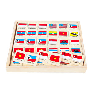 โดมิโน ชุดธงประจำชาติ ,ของเล่นไม้, ของเล่นเสริมพัฒนาการ, ของเล่นเด็ก, สื่อการสอน