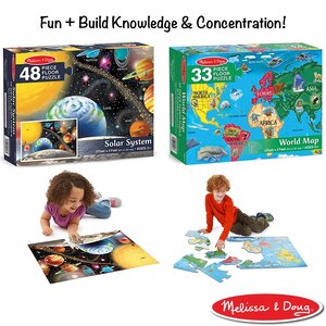จิ๊กซอกระดาษ 48 ชิ้น รุ่นระบบสุริยะ ริมการเรียนรู้สิ่งรอบตัว การคิดแก้ปัญหา และ การมีสมาธิ Floor Puzzle Solar 48 pc Melissa&Doug, ของเล่นเสริมพัฒนาการ, ของเล่น