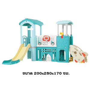 บ้านน้อย2ชั้นบันไดจรวด, สีเขียวพาสเทล บันไดจรวด บ้านสไลเดอร์ เครื่องเล่นสนามกลางแจ้ง-ในร่ม บ้านกระดานลื่นพลาสติก พร้อมส่ง