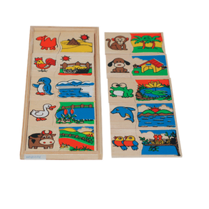 เกมจับคู่สัตว์กับที่อยู่ , ของเล่นไม้, ของเล่นเสริมพัฒนาการ, ของเล่นเด็กอนุบาล, สื่อการสอนเด็กอนุบาล วัสดุและสี ปลอดภัยต่อเด็ก มีมาตรฐาน มอก. ตามที่ สพฐ. กำหนด