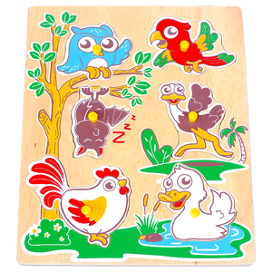 ภาพตัดต่อสัตว์ปีก(6ชิ้น) , ของเล่นไม้, ของเล่นเสริมพัฒนาการ, ของเล่นเด็กอนุบาล, สื่อการสอนเด็กอนุบาล พร้อมส่งในไทย
