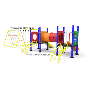 ชุดหอสไลด์80 +ปีนป่ายเชิอก +ชิงช้า2ที่นั่ง เครื่องเล่นสนาม กลางแจ้ง เหล็ก, สไลเดอร์,ของเล่น สั่งผลิต 10-20 วัน