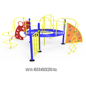 อุปกรณ์ปีนป่ายผสม เครื่องเล่นสนาม กลางแจ้ง เหล็ก ,บาร์โหน ตั้งพื้น ,ปีนป่าย, ของเล่น สั่งผลิต 10-20 วัน