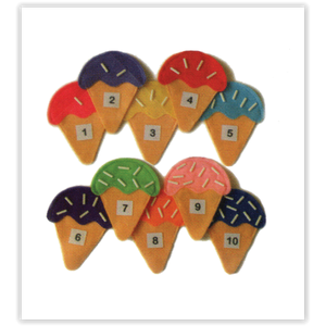 หุ่นมือไอศครีมสอนนับเลข ของเล่นเสริมพัฒนาการ ,ของเล่นเสริมทักษะ,ของเล่นเด็ก, สื่อการสอนอนุบาล