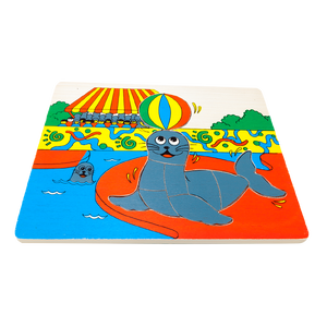 ของเล่น, ของเล่นเด็ก, จิ๊กซอว์, ตัวต่อ, ภาพตัดต่อใหญ่ แมวน้ำ (10 ชิ้น) , ของเล่นไม้, ของเล่นเสริมพัฒนาการ, ของเล่นเด็กอนุบาล