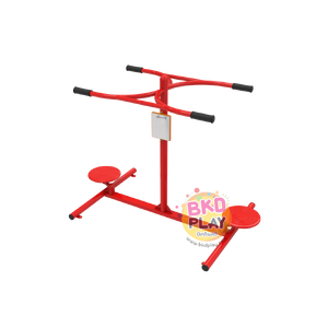 เครื่องออกกำลังกายกลางแจ้งผู้ใหญ่,บริหารข้อ สะโพก แบบหมุน เหวี่ยงตัวคู่,ลานกีฬาอเนกประสงค์, สวนสาธารณะ ,เทศบาล,หมู่บ้าน,ผลิตในไทย, สั่งทำตามสีที่ต้องการได้ ขนาด 60x100x120 ซม.