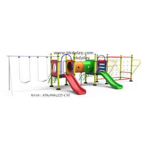 ชุดหอสไลด์80 +ปีนป่ายเชือก + ชิงช้า 2ที่นั่ง เครื่องเล่นสนาม กลางแจ้ง เหล็ก, สไลเดอร์,ของเล่น สั่งผลิต 10-20 วัน