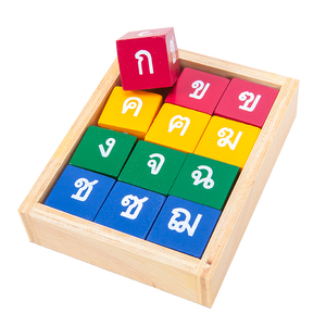 ก้อนบล็อก กข, ของเล่นไม้, ของเล่นเสริมพัฒนาการ, ของเล่นเด็กอนุบาล, สื่อการสอนเด็กอนุบาล